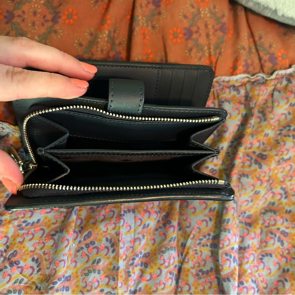 kate spade navy apple print wallet with red, green, cream - Picture 6 of 6